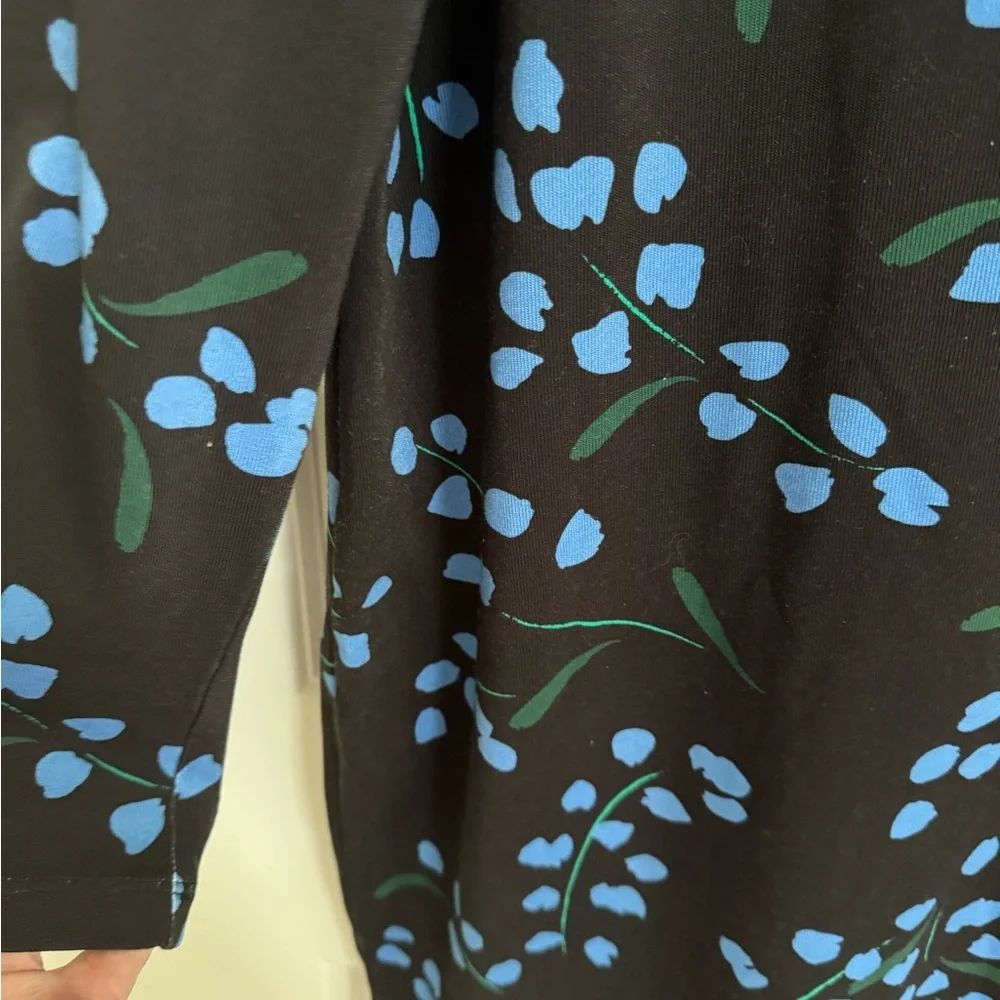 NWT Women's Kate Spade Floral Sea Breeze Tee Dress Black Blue Size